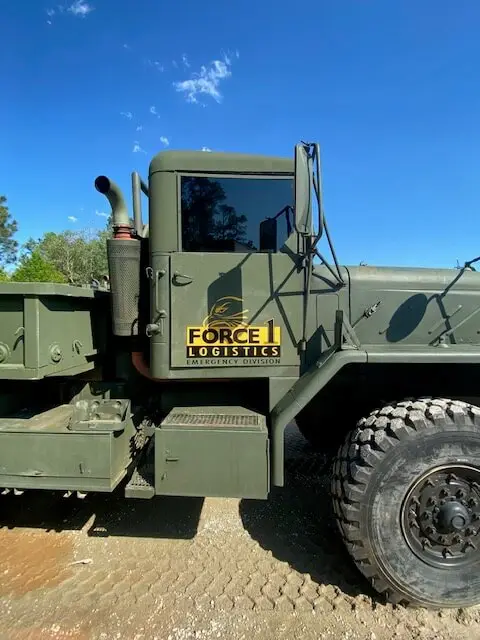 Force 1 Logistics truck cab with the company decal
